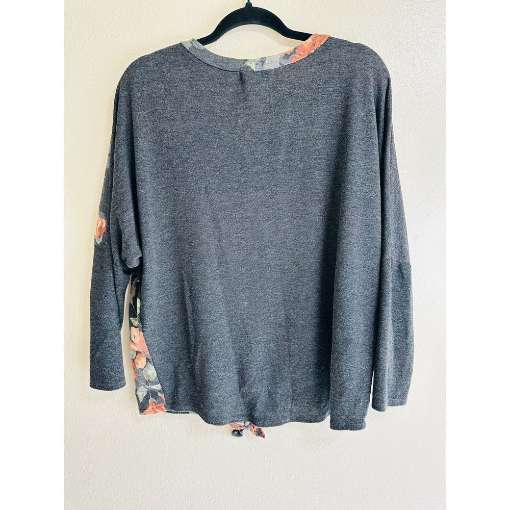 A.gain Women's Soft Button Up Sweater with Front Tie and Dolman Sleeves, Size M - Picture 3 of 3